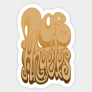 Los Angeles lettering art - warm sands Sticker